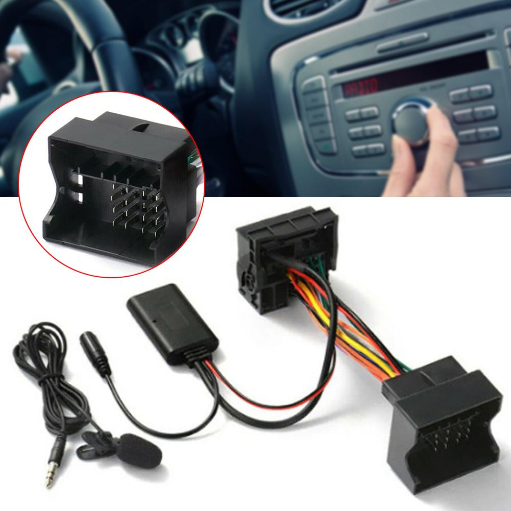 Автомобильный Bluetooth-модуль, стерео MP3-музыкальный адаптер, микрофон, громкая связь, аудиокабель Aux-In, адаптер жгута проводов для Ford Focus MK2 2004-2011