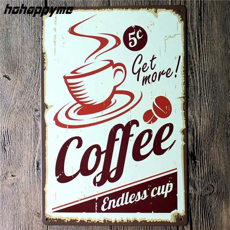 Coffee Menu Metal Plaque Signs House Art License Poster Home Decoration License Plate Tin Wall Decor 20*30 CM