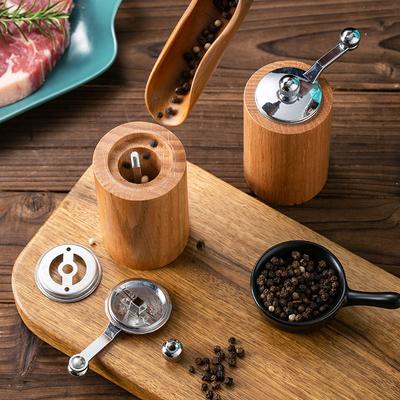 Ручная мельница для перца Деревянная мельница для соли для кухни Мельницы для специй и перца Регулируемая степень помола Кухонные гаджеты