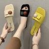 Обувь с открытым носком, лето 2024, женские тапочки на плоской подошве и сандалии, черные шлепанцы, роскошные сандалии H, дизайнер Y по акции F