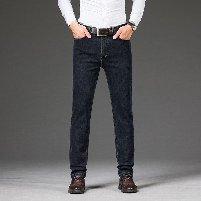 Mens Jeans  Business Regular Straight Full Lenght Jean Casual Denim Trousers Elasticity Stretch Fabric Pant   LY2012