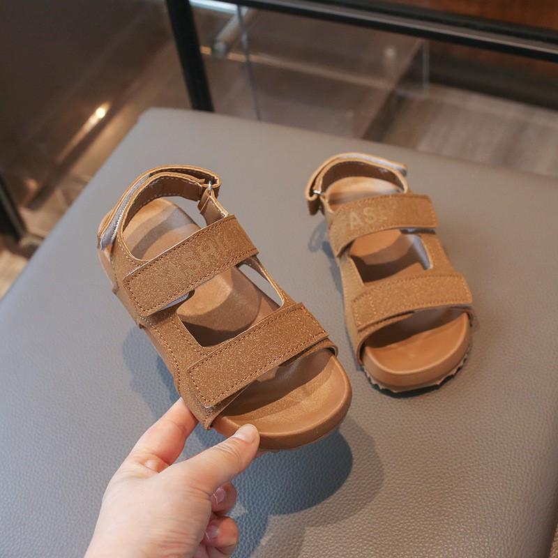 Girls Chunky Sole Roman Sandals With Hook Loop PU Upper Rubber Casual Shoes Kids Ages 4-12