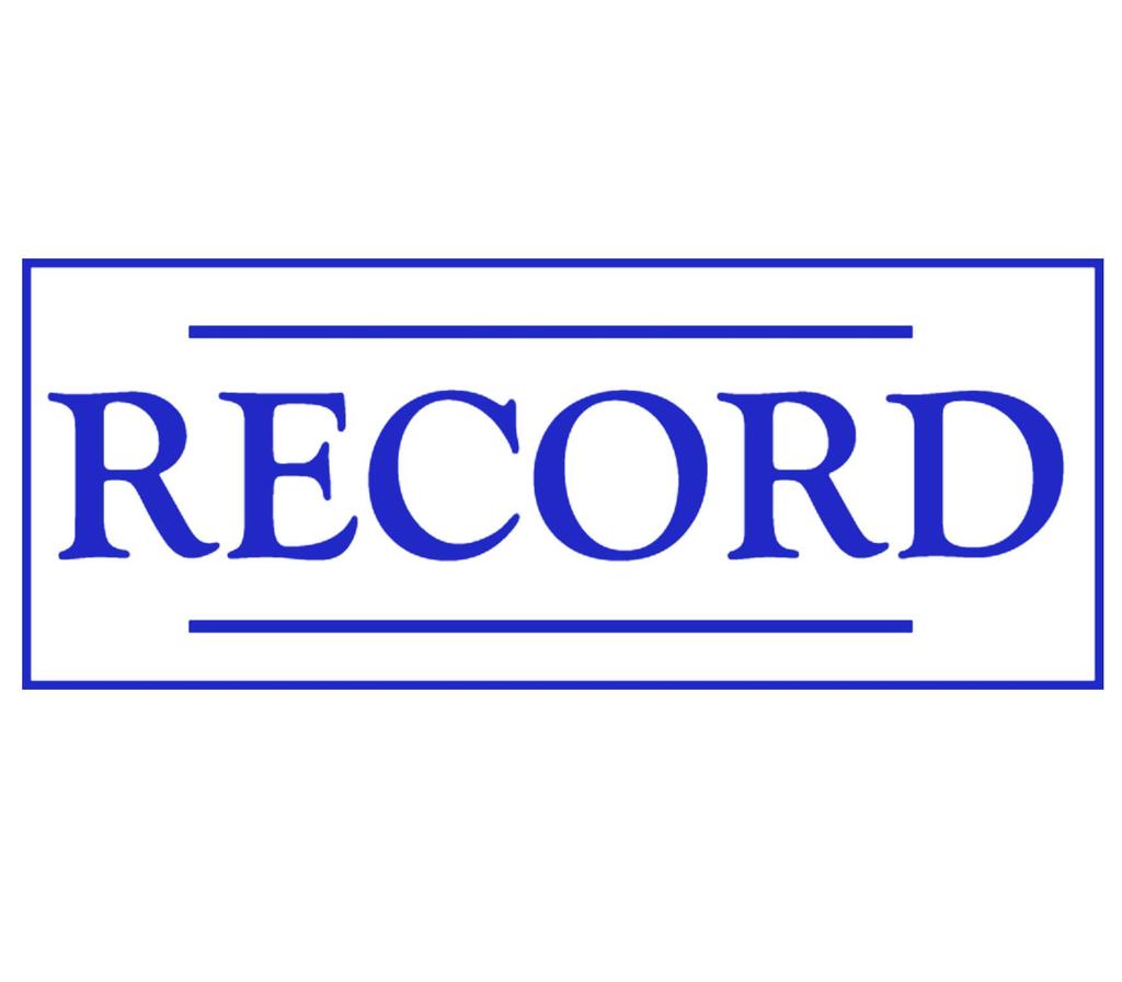 Printtoo Record Self Inking Rubber Stamp Pre-Inked Office Stamp- Home Office Business Stationery, 47 x 20 mm