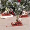 Christmas Party Sledge Shape Ornaments DIY Wooden Santa Snowman Desktop Decor Christmas Tree Assembled Wood The Assembly Decoration