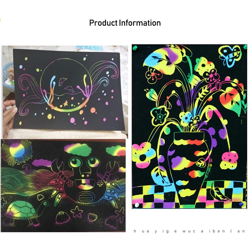 Colorful Scratch Sheet Easy Lightweight Scratch Paper Set Environment Friendly for Festival Decoration