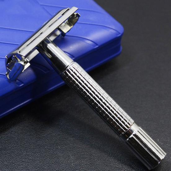 Бритва для бороды с щеткой Острое лезвие Нескользящая ручка Съемная Легко чистится Уход за волосами Ностальгическое вращающееся отверстие Ручной триммер для волос