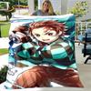 Anime Cartoon Demon Slayer Blanket,Flannel Blanket Throw Blanket,Sherpa Warm Children's Blanket for Living Room Bedroom Beds