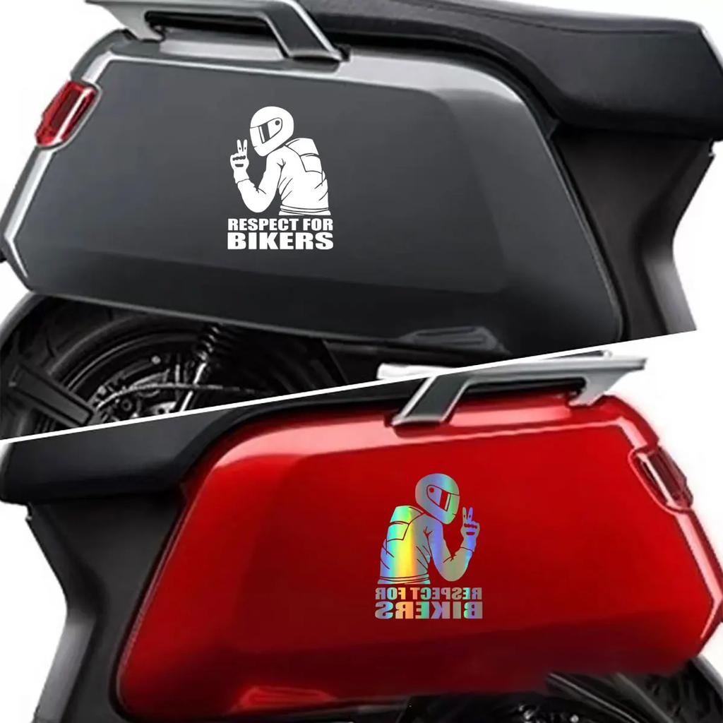 3 шт. Наклейки на мотоцикл УВАЖЕНИЕ К БАЙКЕРАМ Форма водителя мотоцикла/автомобиля Стайлинг кузова автомобиля Наклейки для украшения автомобиля На лобовое стекло