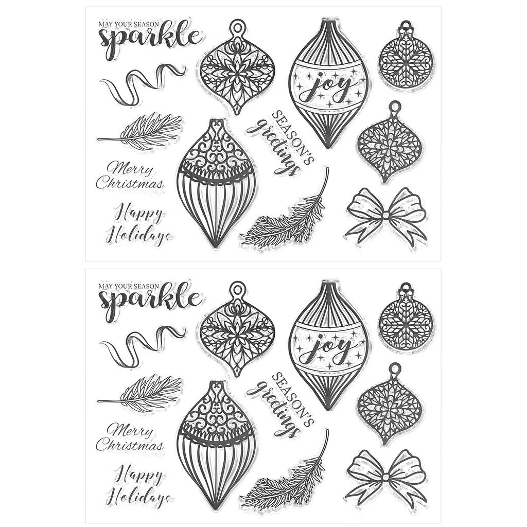 2 комплекта прозрачных штампов из резины прямоугольный журнал рождественский узор ремесло искусство