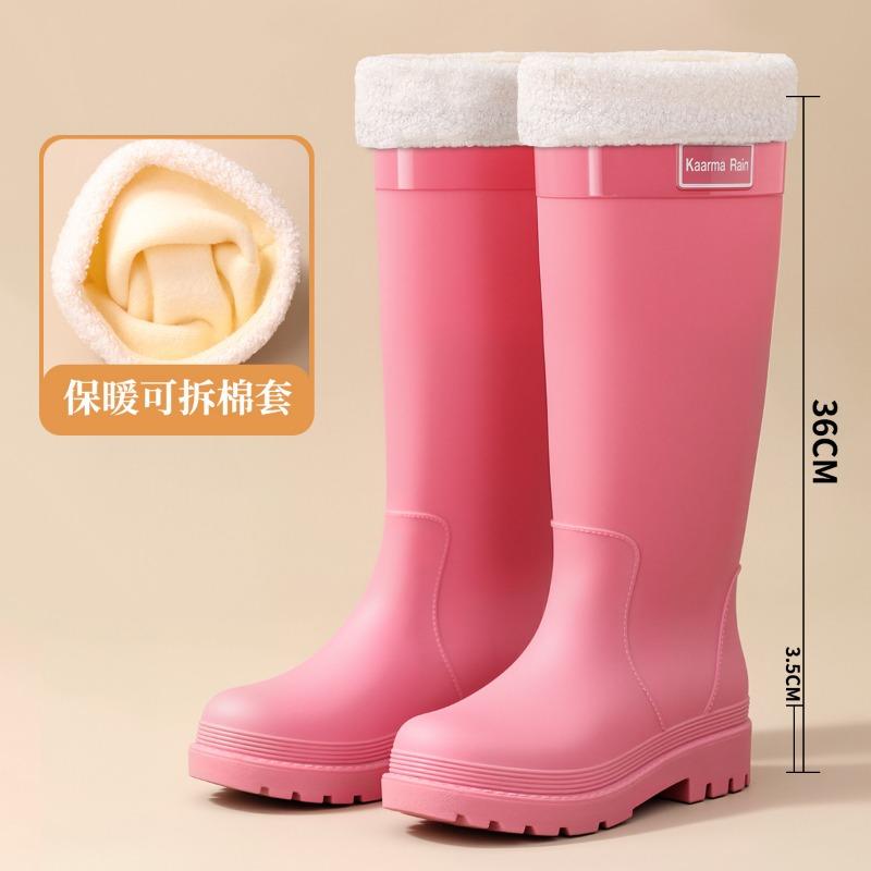 Женские резиновые сапоги хаки высотой 36 см, водонепроницаемые, для городских поездок, милые сапоги для дождя, с высоким голенищем, красные водонепроницаемые сапоги