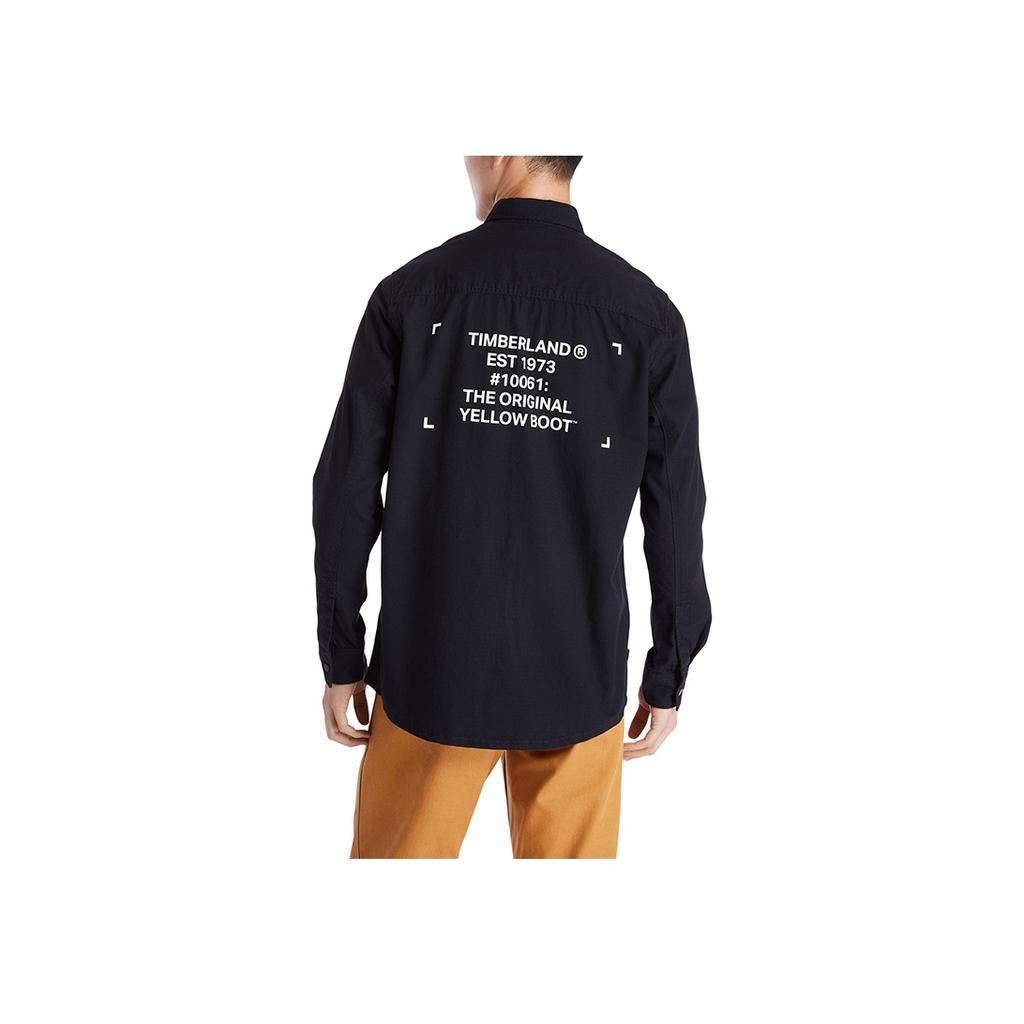 Timberland Однотонная повседневная рабочая рубашка с длинным рукавом для мужчин, черная A2AC4-001