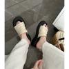 ! Platform Slippers Women's Summer New Pleated Leisure Vacation Style Flat Slippers One-word Sandals