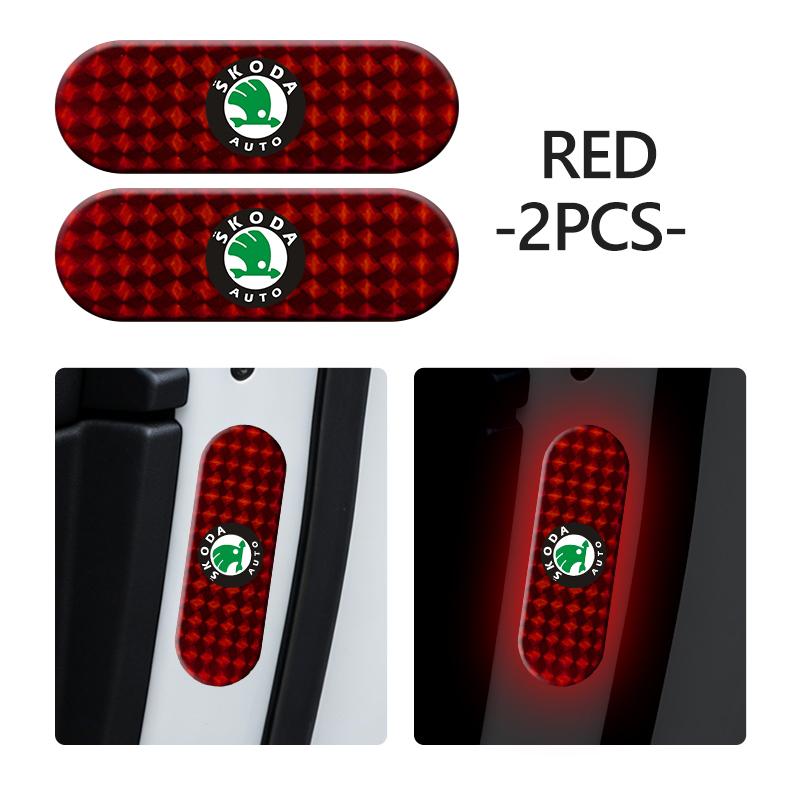 AAFO1 Car Reflective Sticker Drop Glue Safety Warn Reflector Tape For Skoda S Kodiaq Octavia 2 3 Yeti Karoq Rapid Fabia VII VRS