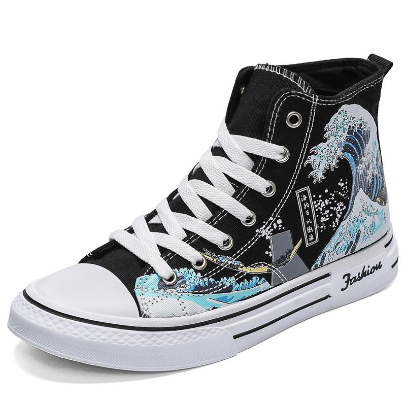 2026 Spring Men's High-Top Canvas Shoes - Trendy, Versatile, Fashionable Casual Footwear