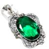 Chrome Diopside Gemstone Handmade 925 Sterling Silver Jewelry Pendant 2.76" W2b49