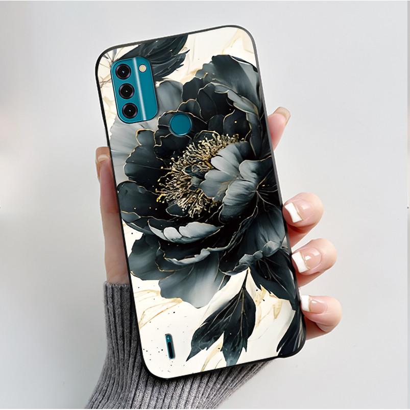 For Nokia C31 / Nokia C21 Plus Case Fashion Luxury Flowers Butterfly Black Protective Soft Silicone Cover For NokiaC31 Casing