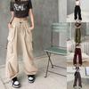 Y2K Trousers Women High Wasit Solid Casual Baggy Cargo Pants Streetwear Pantalon Plus Size