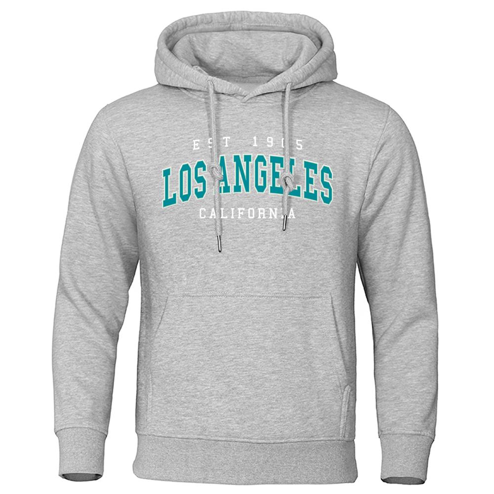Est 1905 L0S Angeles California Letter Hoodie Autumn Hoody Loose Oversize Clothes Cotton Comfortable Hoody