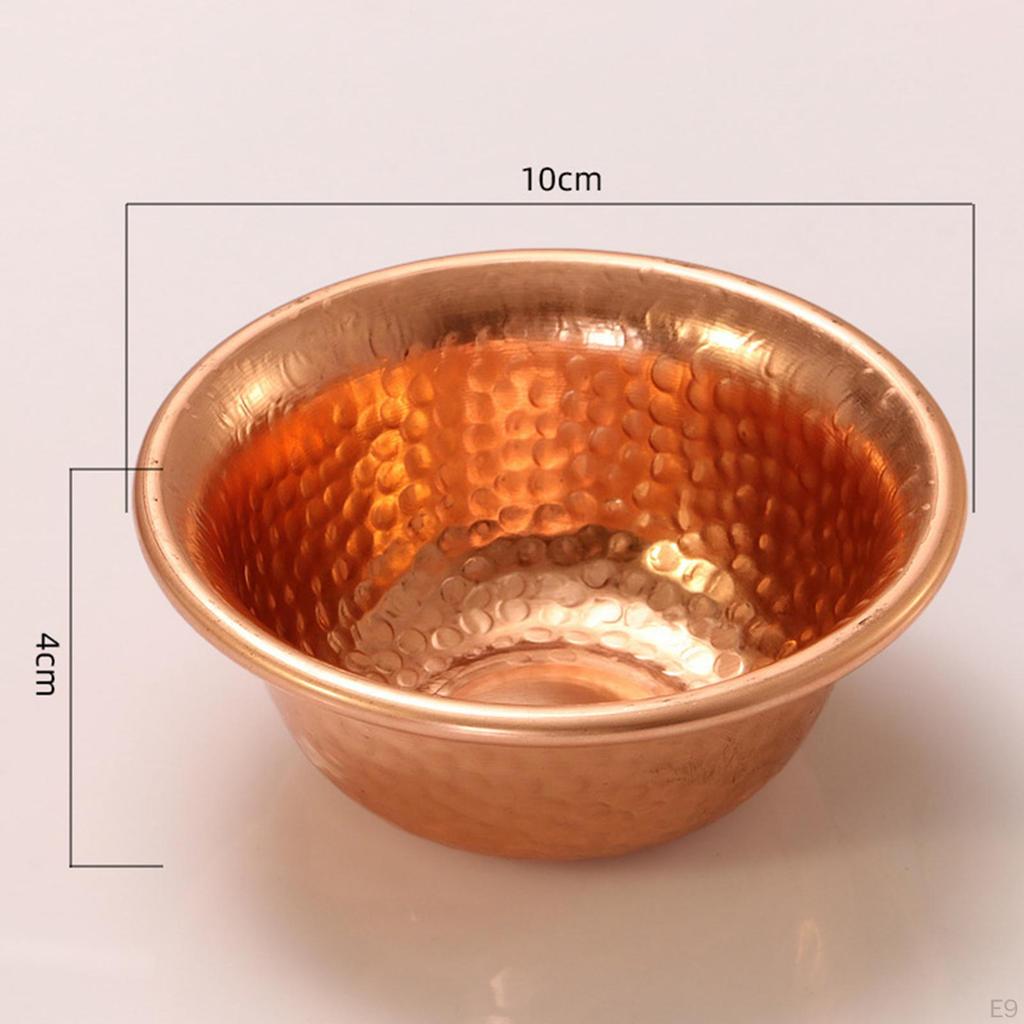 Buddhist Water Offering Bowl Copper Artwork Container Holy Cup Decorative