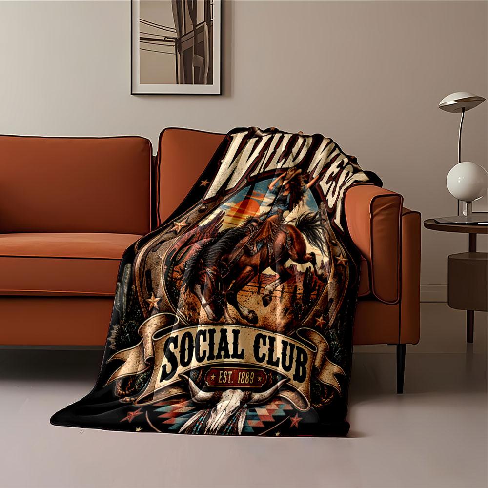 Wild West Rodeo Blanket for all seasons blanket lunch break throw gift