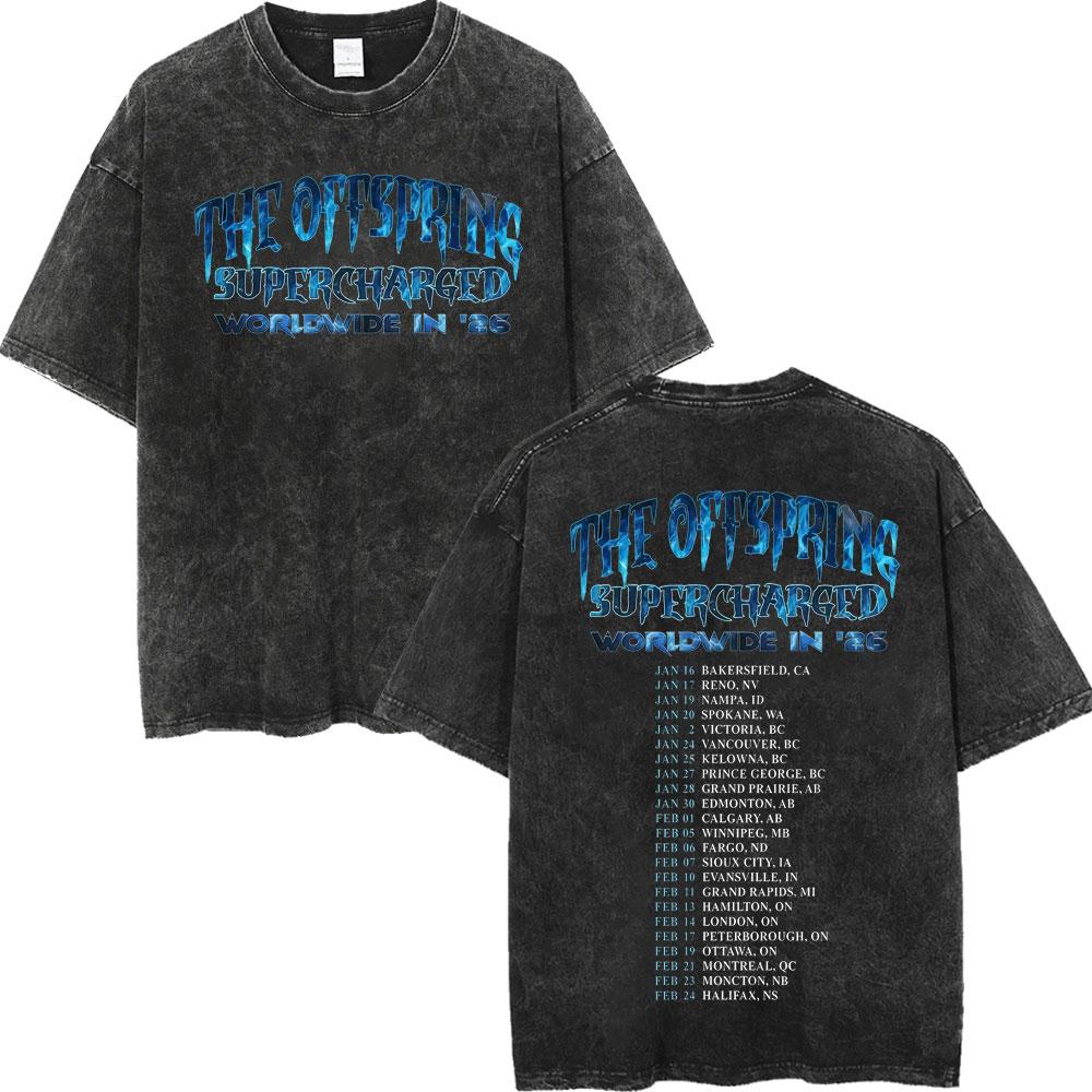 Vintage Washed The Offspring Album Cover Graphic T Shirts Punk Rock Style Short Sleeve Tshirts Men Women Casual Fashion Tshirt