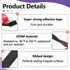 326A0004 Ribbed Bulkhead Seal Strip 3/5 in x 65 in, Self-Adhesive EPDM Ribbed Foam Rubber Weather Stripping for Tonneau Cover, Truck Bed Cover, RV,