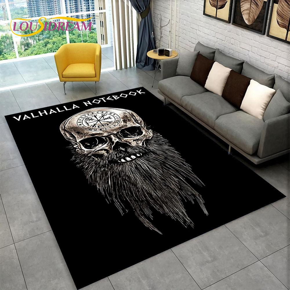 Коврик с рунами викингов и скандинавской мифологии, коврик для гостиной, спальни, дивана, коврик для кухни, декор для кухни, нескользящий напольный коврик
