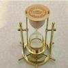 Nautical Brass Stand Revolving and Timer 8 Inch Ship Maritime Brass Sand Timer Hour Glass Sandglass Wheel Hourglass with Compass