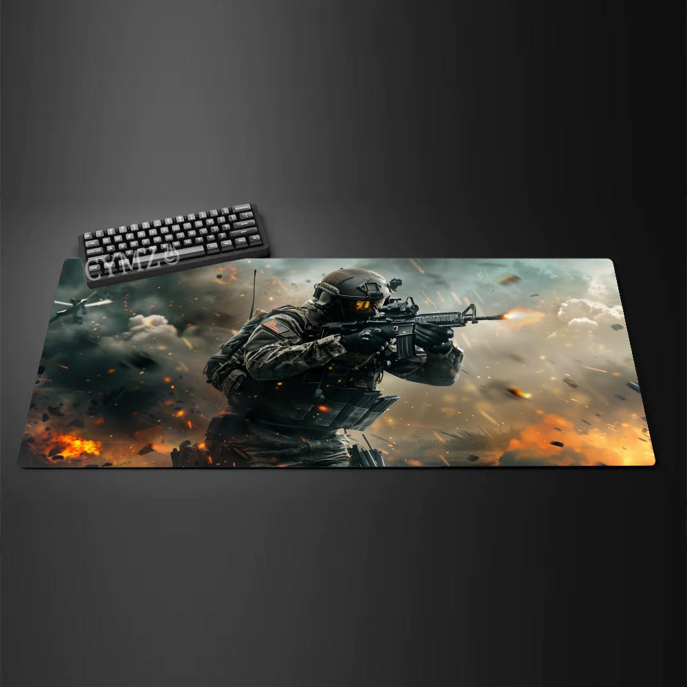 Cool Tactical Soldiers Large Gaming Mouse Pad Desk Mat Gaming Mats Antislip Durable Offices Accessories Keyboard Mouse Mat Pad