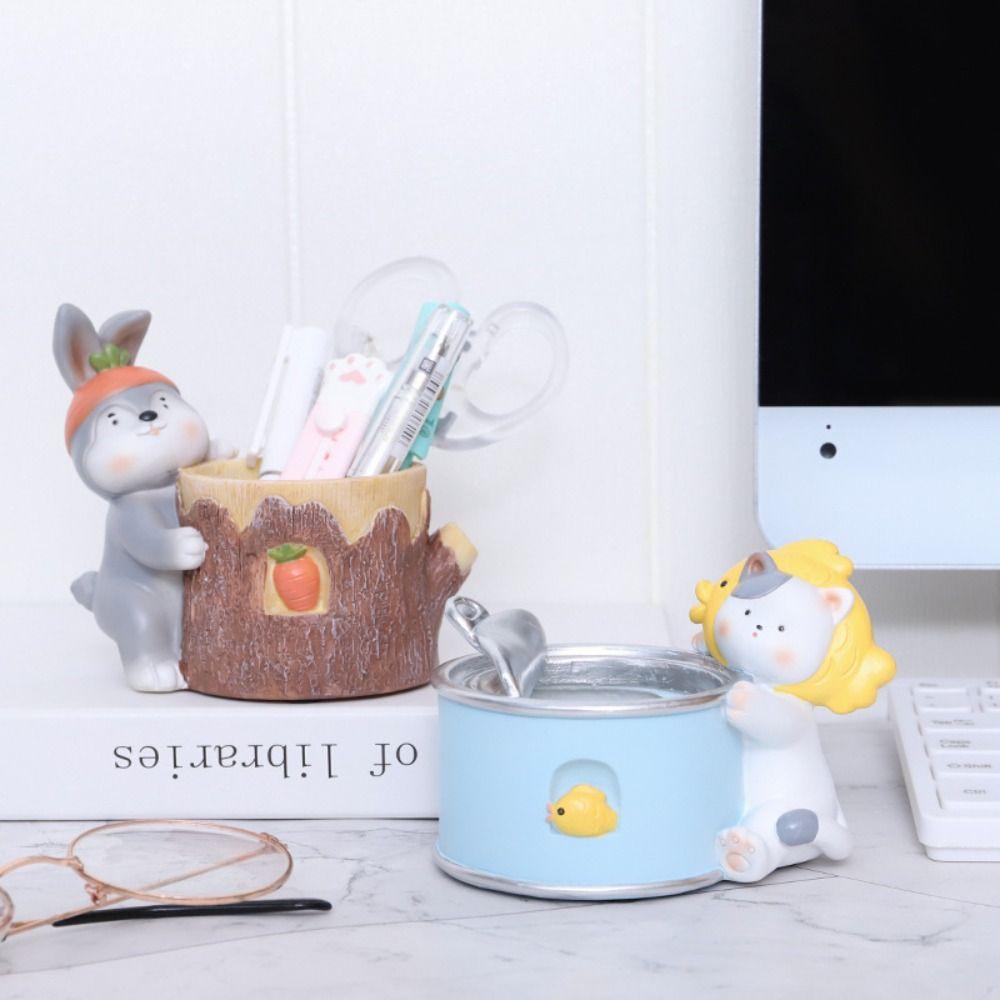 Decorative Room Decor Cartoon Animal Ornaments Pencil Stand Container Home Decor