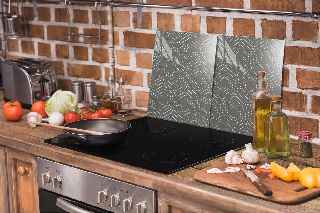 Glass protective plate for the stove 2x45x52 Pattern