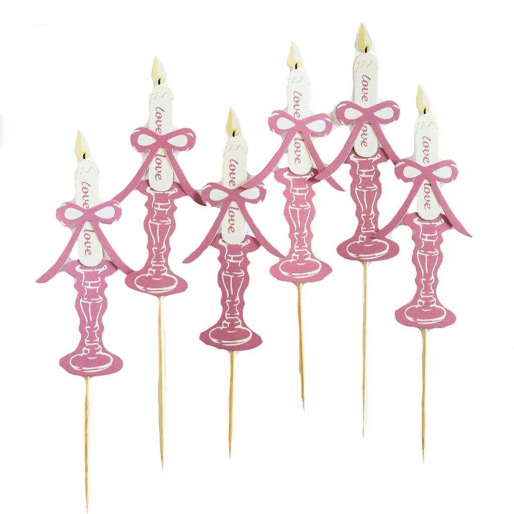 6 шт./набор Бумажные свечи для торта на день рождения, топперы для тортов, украшение для кексов, десертные свечи для торта на день рождения, топперы для тортов, подарки