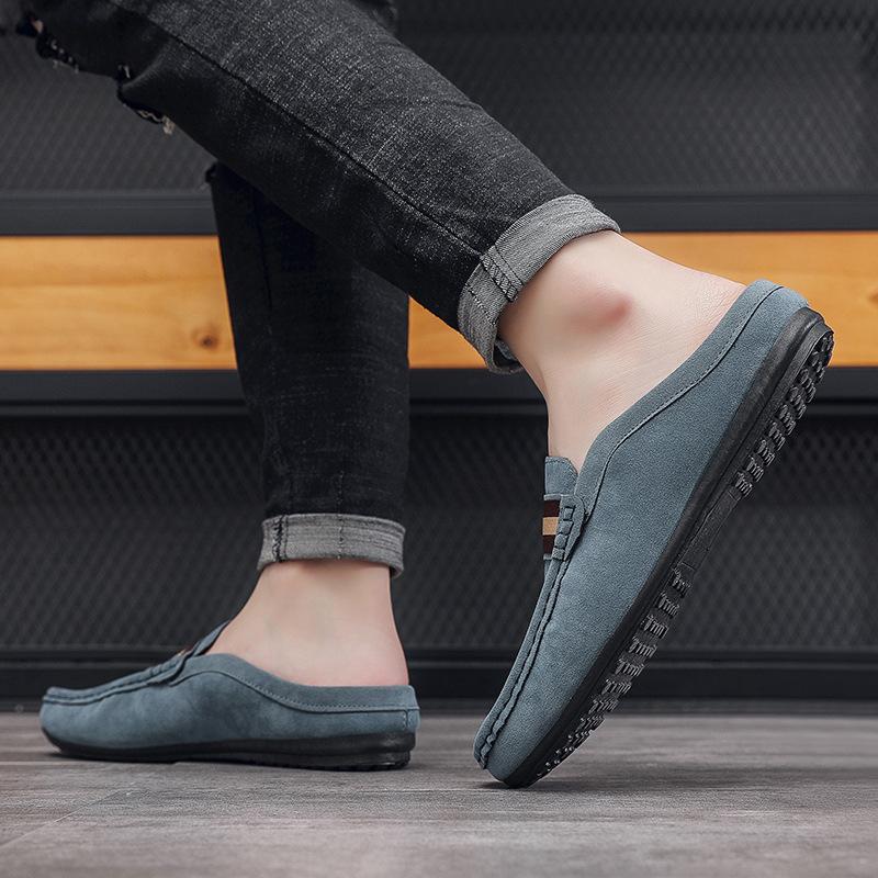 Men's Loafers Men's Light Men's Bean Shoes Men's Shoes Summer Style Slip-on Set Feet Breathable Casual Half Slippers Men