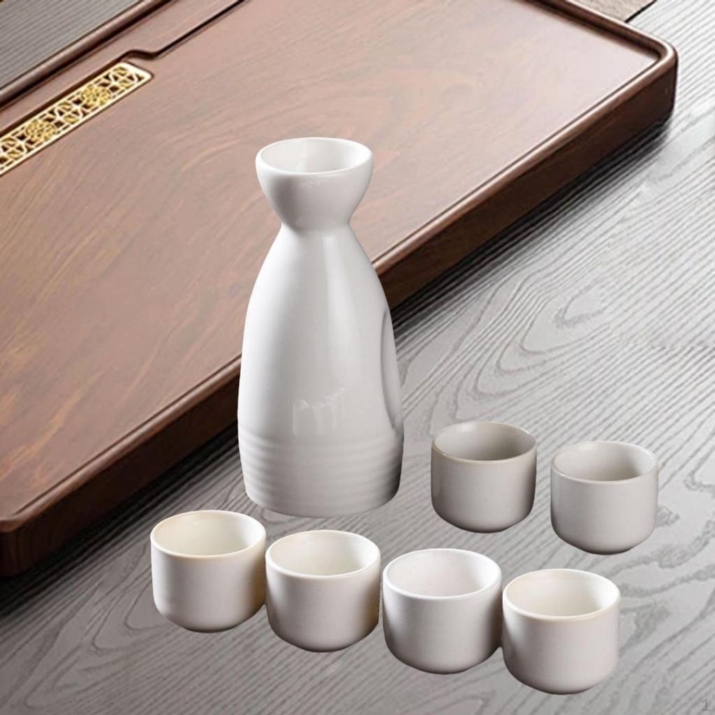 Ceramic Sake Set Pot Cups Crafts Gifts Creative with 6 Traditional Drink