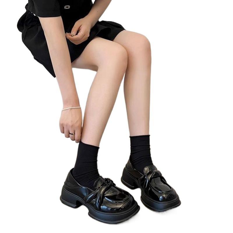 Модные туфли-лоферы на мягкой платформе с мягкой подошвой, женские весенние туфли Мэри Джейн, увеличивающие рост, и маленькие кожаные туфли