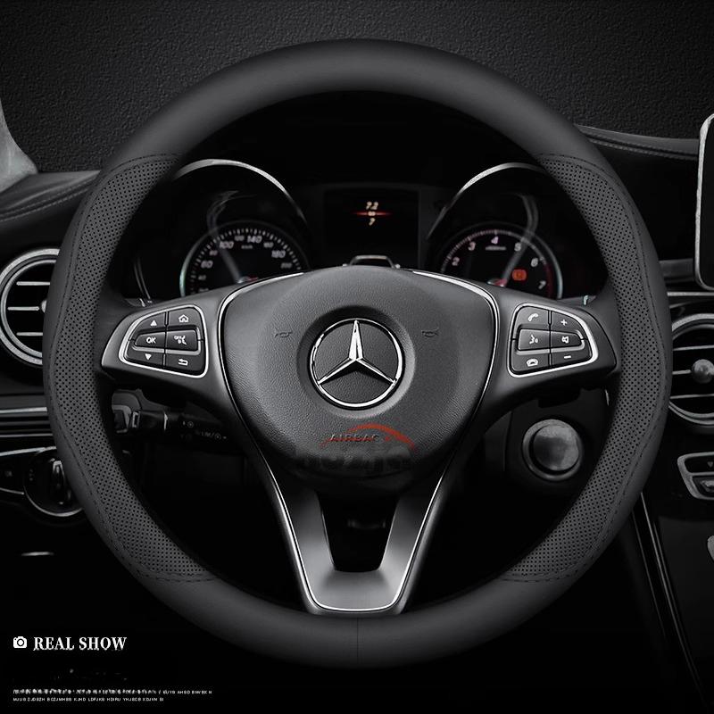Кожаная накладка на руль автомобиля для Mercedes-Benz GLE S GLE GLS G GL CL ML R SL GLK 400 450 500 350 320 580 38см Аксессуары