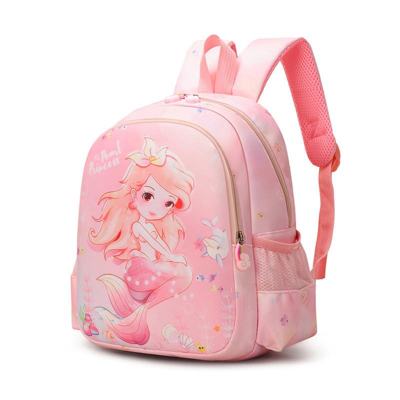 Shell Dolphin Mermaid Backpack Childrens Cartoon Bag Zipper Large Capacity