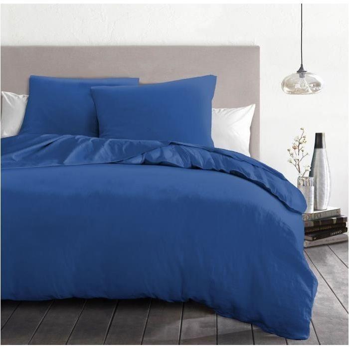 Parure de couette 3 pieces - HOME LINGE PASSION - HP72073 - Microfibre 82 g - 220 x 240 cm - Bleu