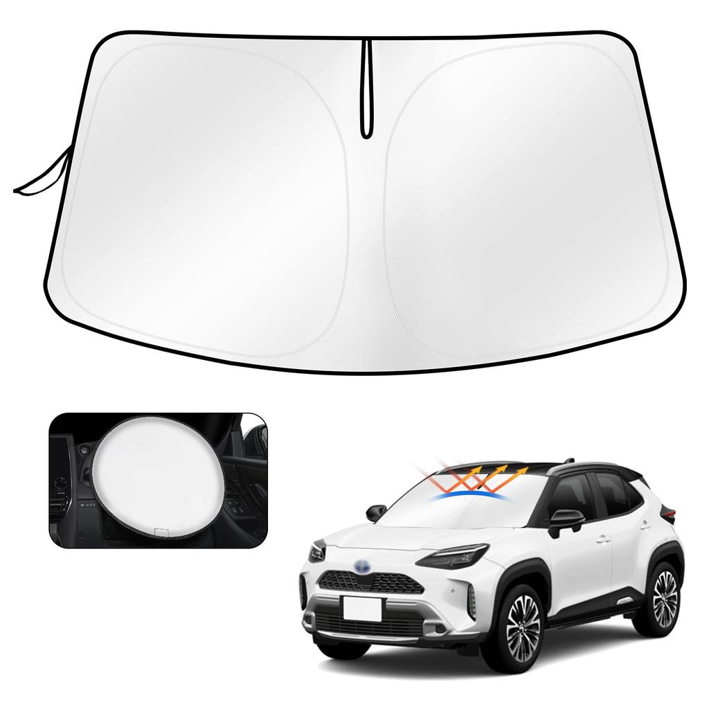 Cartist Front Sunshade for the New Toyota Yaris Yaris and Sanfia Windshield Shade Light UV Car Custom Interior Easy Storage Bag Direct from the