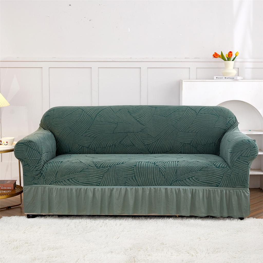 1 шт. Чехол для дивана с волнистым узором, нескользящий чехол для дивана с юбкой, пылезащитный чехол для дивана с защитой от царапин для спальни, офиса, гостиной, домашнего декора