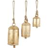 Metal Decorative Christmas Decoration Cow Bells Tibetan Inspired with Jute Hanging Rope