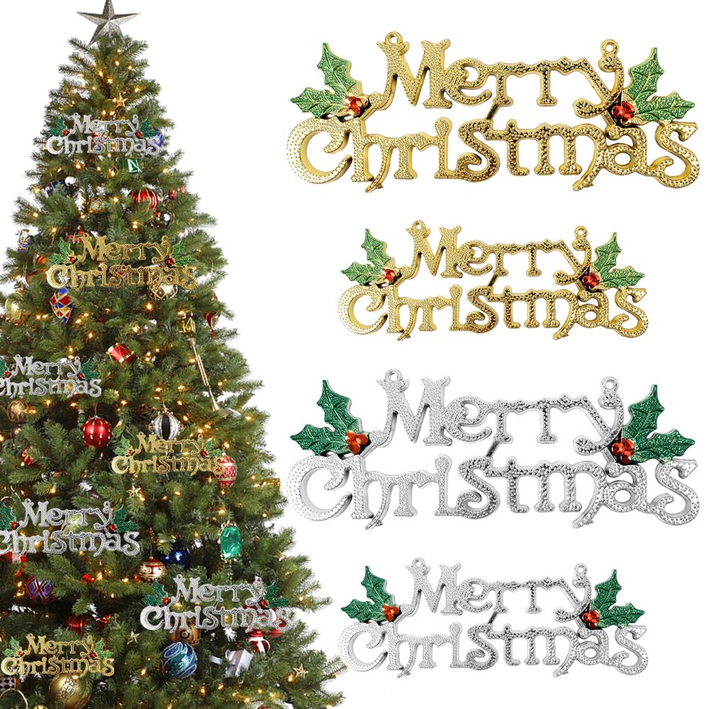 Christmas Decorations Plastic Letters Hanging Sign Xmas Tree Garland Door Sign Pendant Home Party Christmas Decoration Supplies
