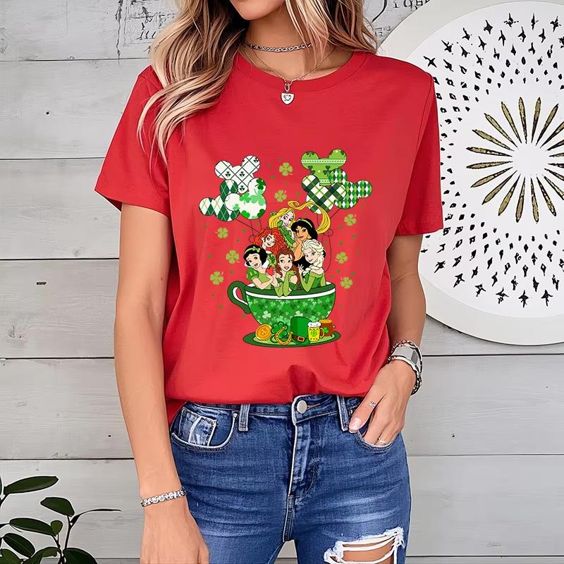 Princess Happy St Patrick Day Summer TShirt Girls Kids Family Mother Daughter Casual Loose Oversized Women Short Sleeve