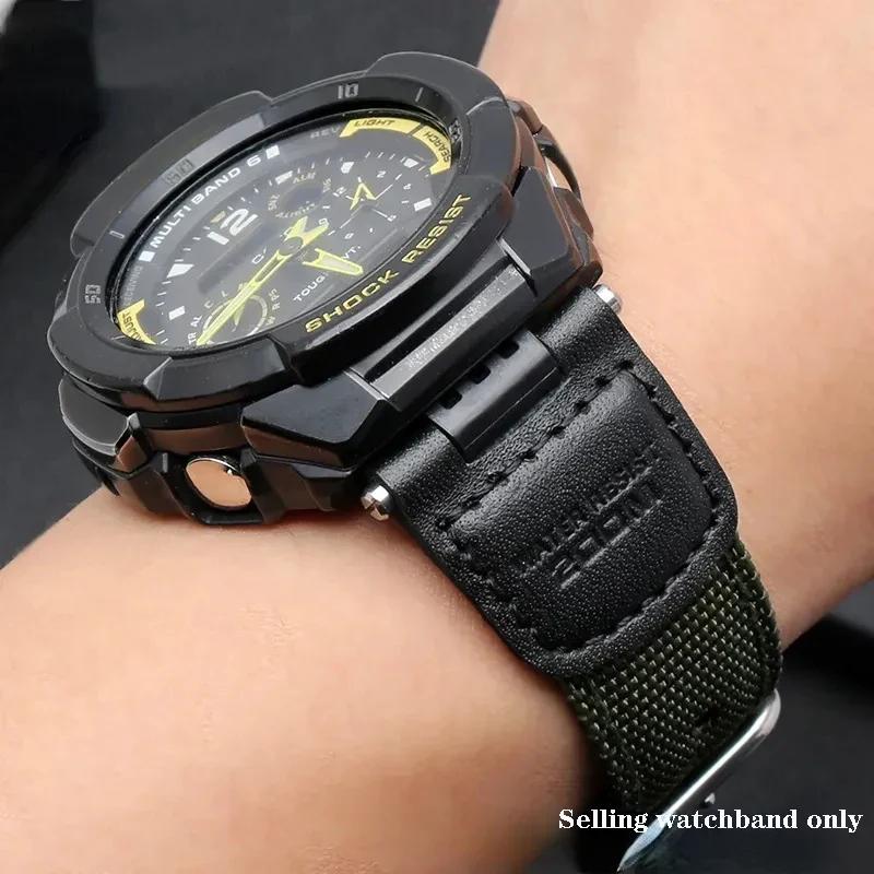Канвасовый ремешок для часов Band для casio g-shock SGW-100-1V SGW-200 100B GW-3500B 3000B Спортивный нейлоновый водонепроницаемый ремешок Паз ремешка для часов