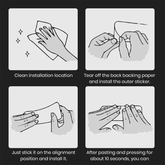 4Pcs/Set Car Reflective Sticker 3D Epoxy Self-adhesive Weather Resistant High Brightness Safety Warning Auto Door Decal Automobile Supplies