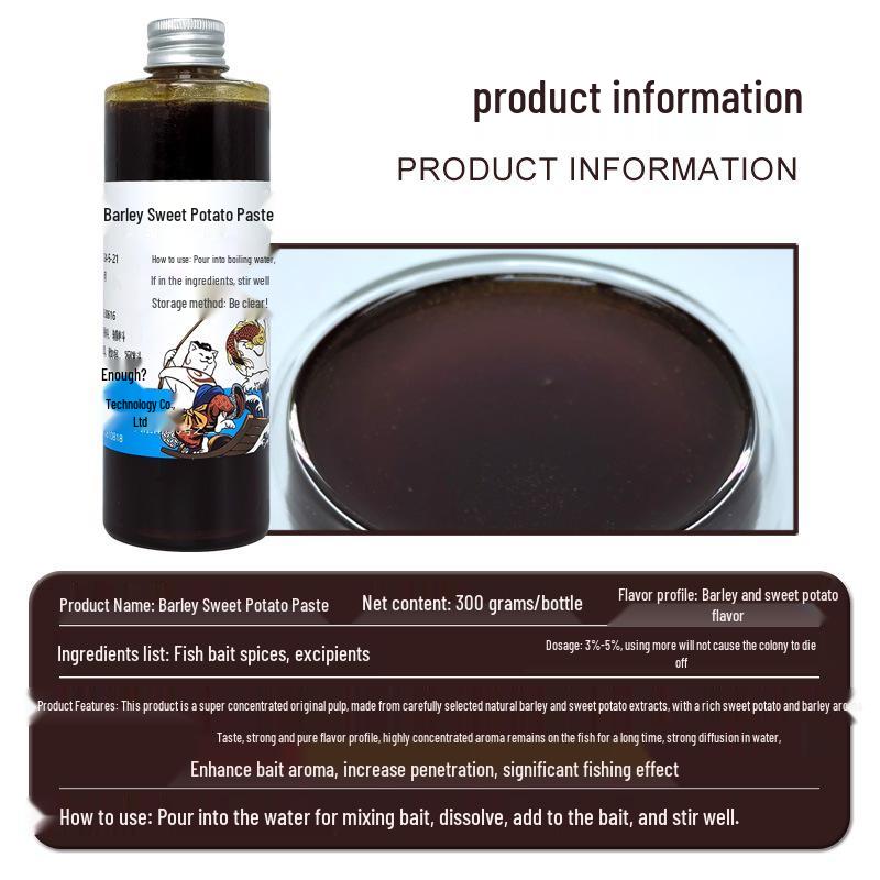 High-Strength Barley & Sweet Potato Fishing Bait Attractant for Carp & Bream in Autumn