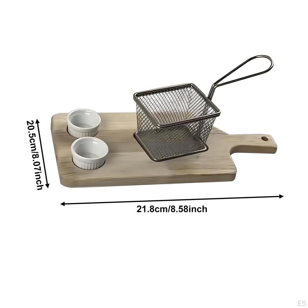 Chip Dipping Serving Basket Cheese Appetizer Platter Party Supplies French Fries Wood