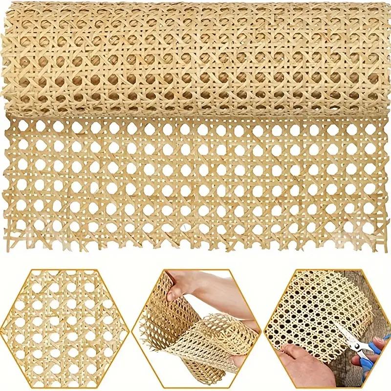 Ротанг шириной 15,7 дюйма для проектов из ротанга, плетеный ротанг с открытой сеткой для мебели, стульев, шкафов, потолков