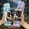 1PC Black Cat Funny Quote Print 750ml Color Plastic Sports Water Bottle Leakproof Flip Straw Lid Suitable for Sports Office Home Use