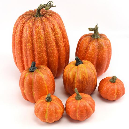 7Pcs/Bag Wear-resistant 2 Colors Unique Lightweight Vivid Pumpkin Shape Statue Decor Statue Model